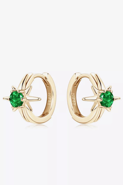 Lab-Grown Emerald Huggie Earrings