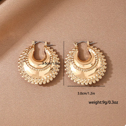 18K Gold-Plated Alloy Crescent Moon Hoop Earrings