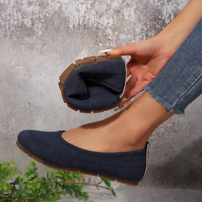 Round Toe Flat Slip-Ons
