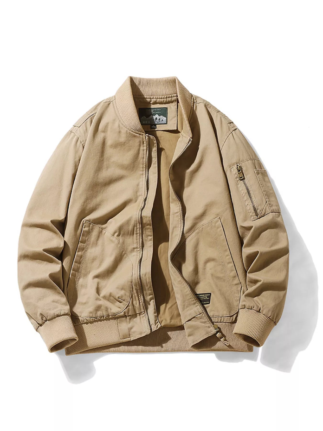 Men's Plus Size Zip Up Long Sleeve Jacket