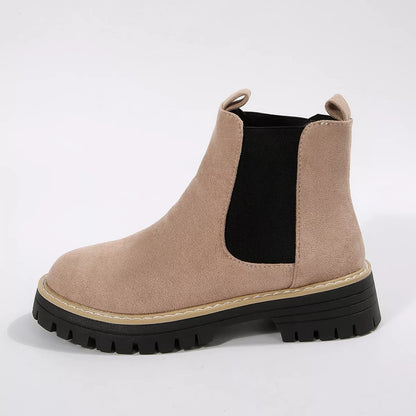 Round Toe Block Heels Boots