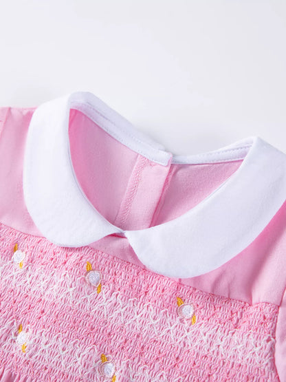 Children's Smocked Bodice Peter Pan Collar Dress