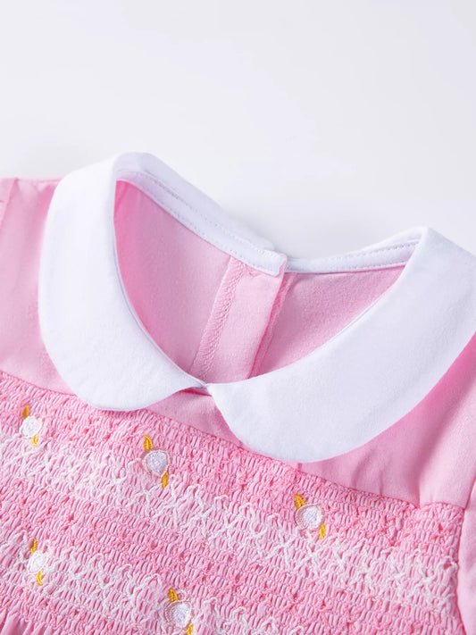 Children's Smocked Bodice Peter Pan Collar Dress