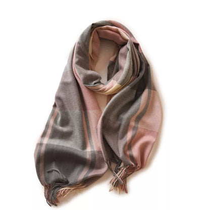 Plaid Fringe Scarf