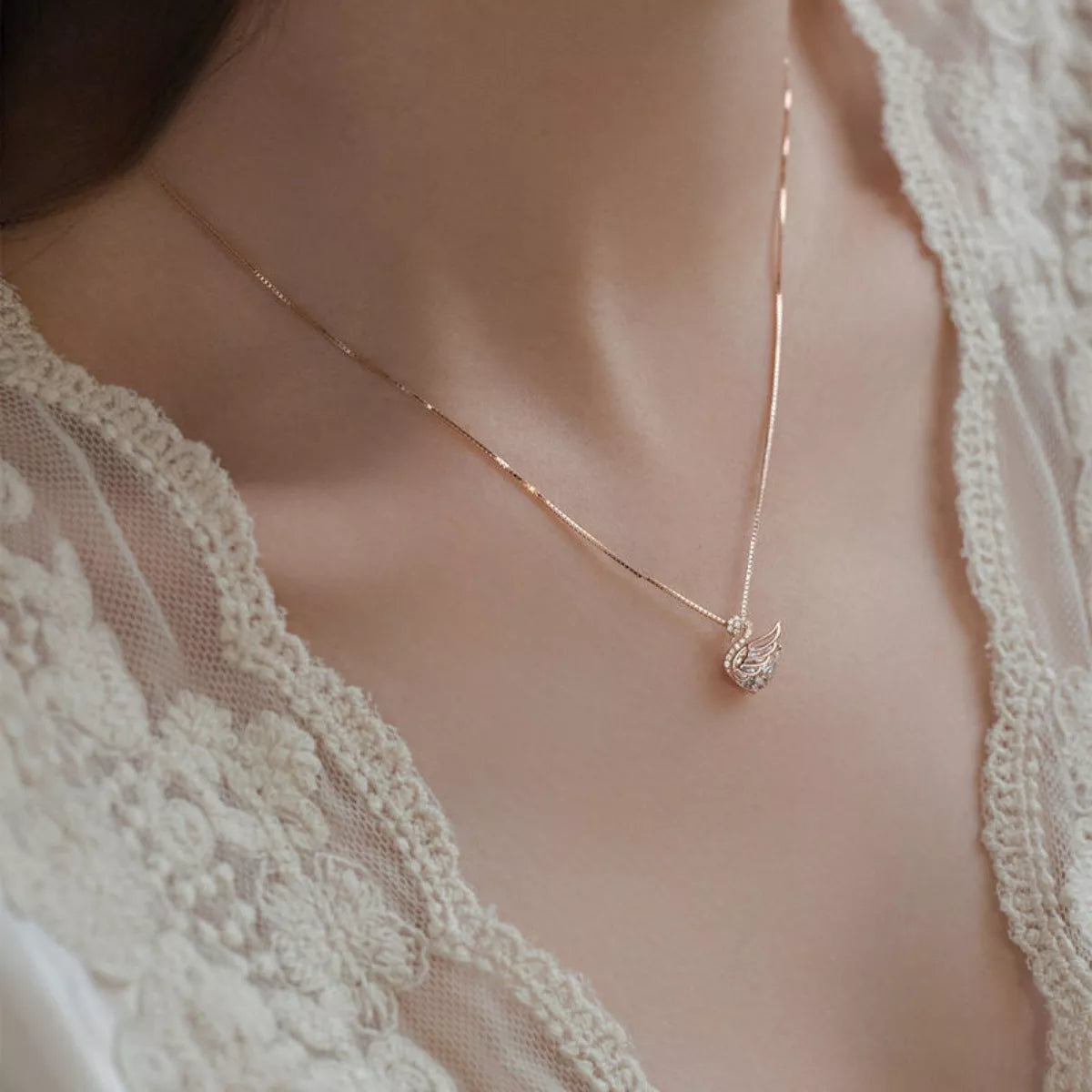 925 Sterling Silver Zircon Pendant Necklace