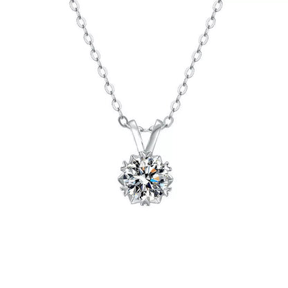 1 Carat Moissanite 925 Sterling Silver Pendant Necklace