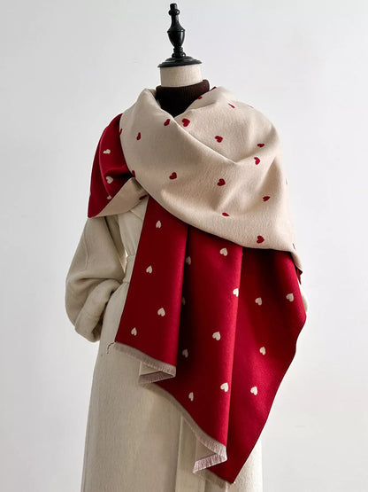 Heart Raw Hem Scarf