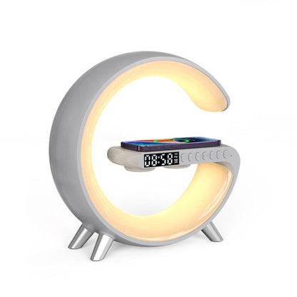 Smart G Shaped LED Lamp Bluetooth Speaker Wireless Charger Atmosphere Lamp App Control For Bedroom Home Decor