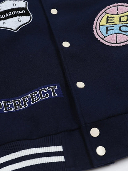 Men's Baseball Bomber Jacket with Patches