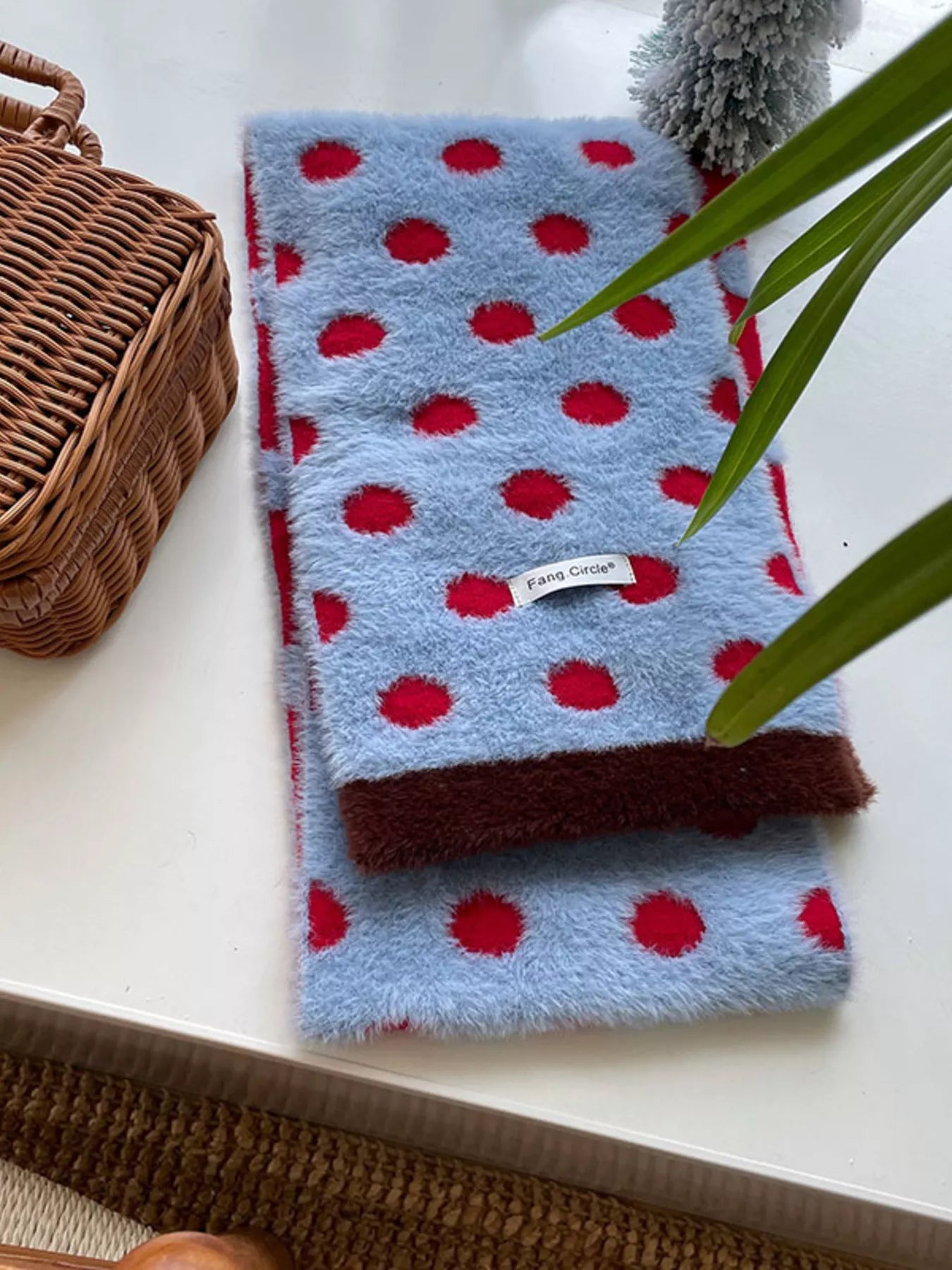 Fuzzy Polka Dot Scarf