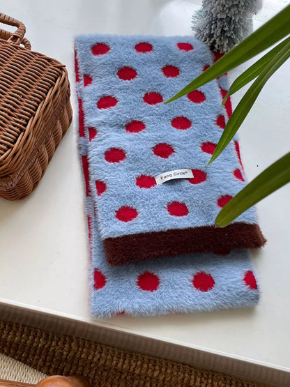 Fuzzy Polka Dot Scarf