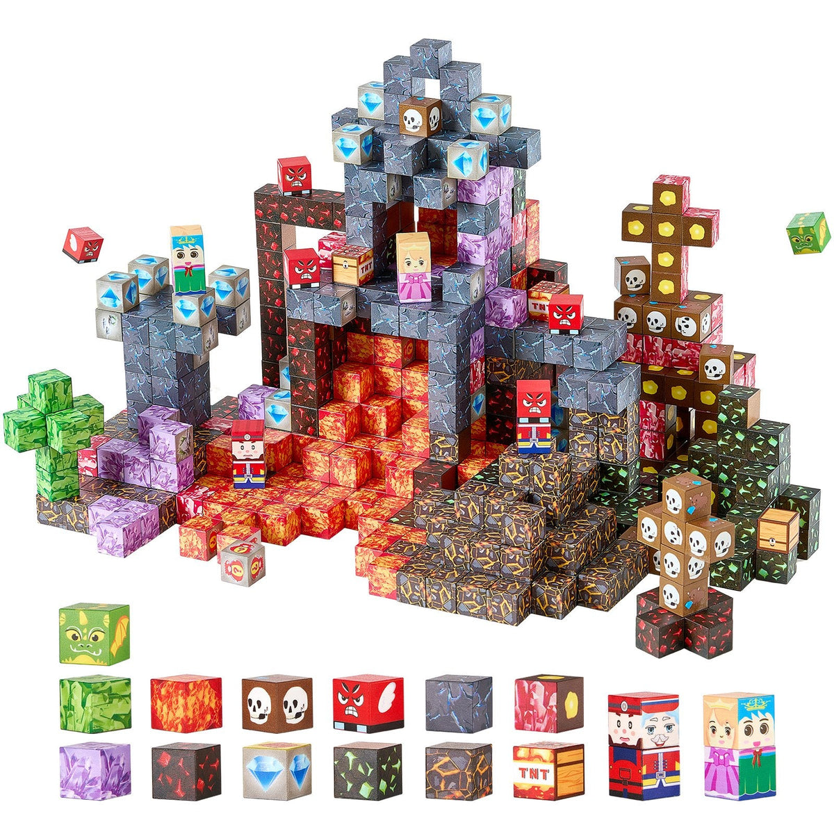 Magnetic Blocks 100 PCS Dark Castle Set STEM Montessori Sensory Toys