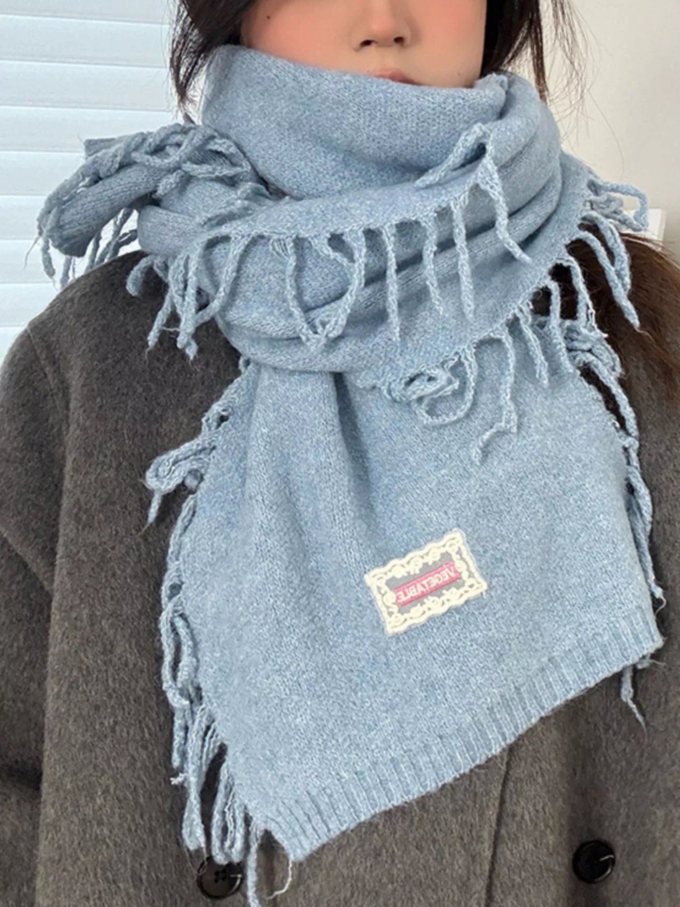 Knitted Fringe Scarf