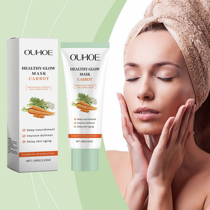 Ouhoe Carrot Facial Mask, Gently Nourishes Facial Skin Hydrating Moisturizing And Brightening Skin Care Mask