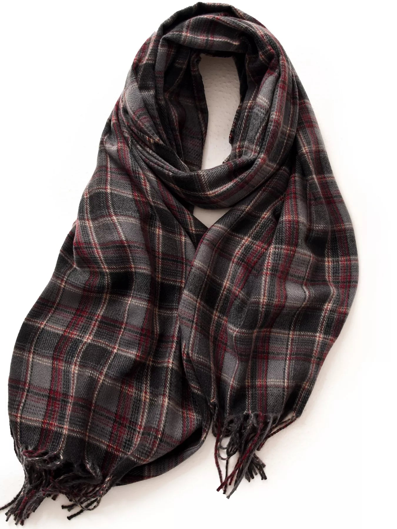 Classic Plaid Fringe Scarf