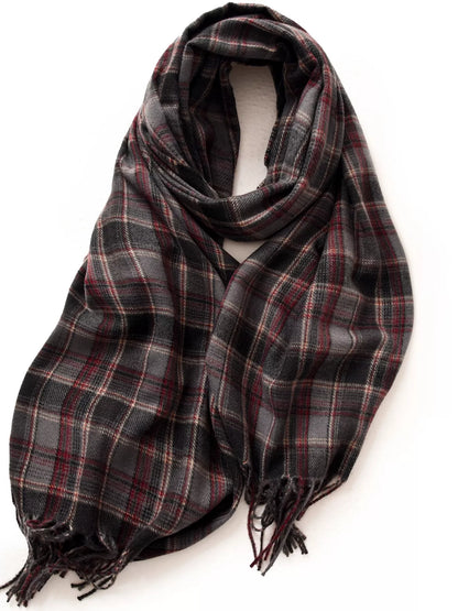 Classic Plaid Fringe Scarf