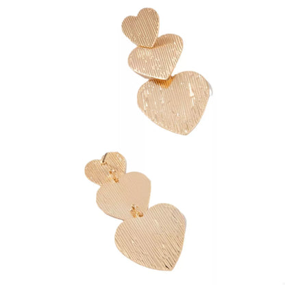 Golden Heart Dangle Earrings