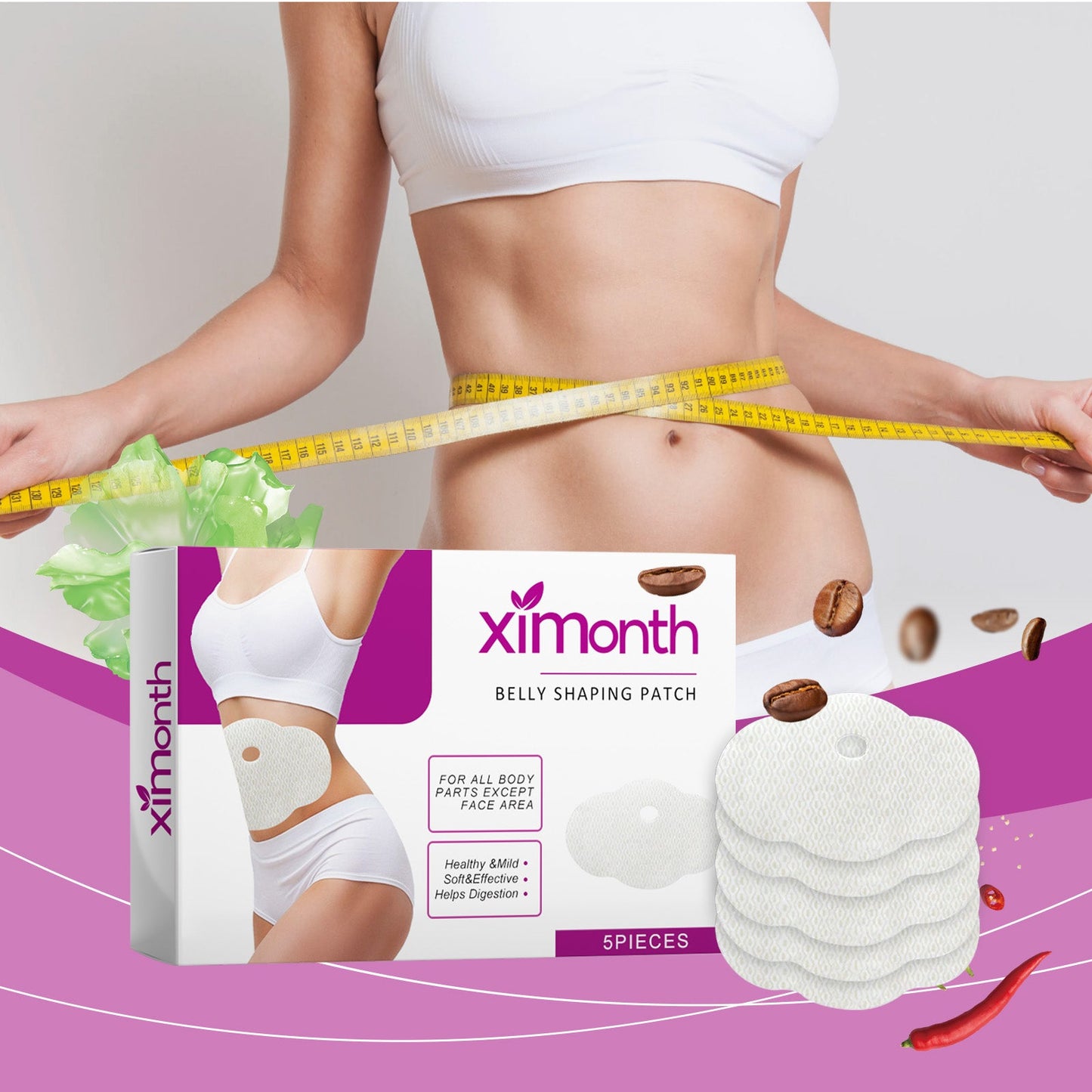 Ximonth Body Shaping For Lazy Body Slimming For Belly Belly Arms Herbal Firming Body Navel Patch