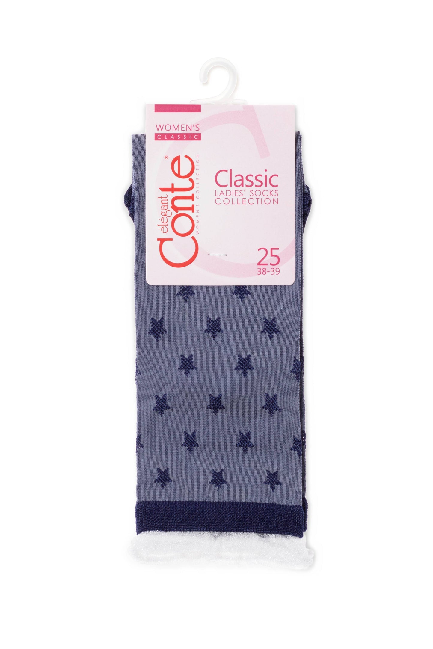 Conte Socks Classic - 491 Glossy Pattern and Decorative Transparent Mesh