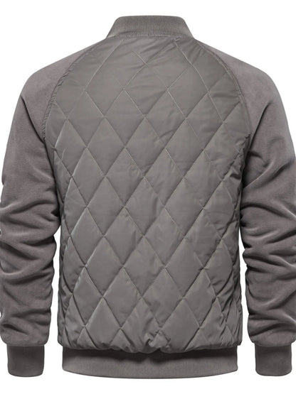 Men's Quilted Snap Down Long Sleeve Jacket