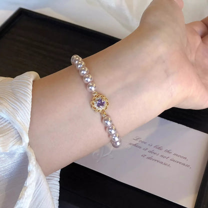 18K Gold-Plated Pearl Bracelet