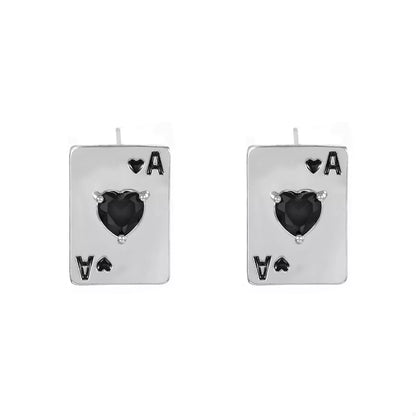 Poker Card Ace of Hearts Stud Earrings