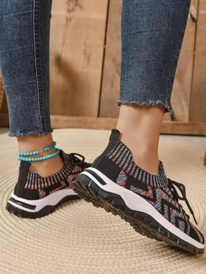 Mesh Knit Lace Up Athletic