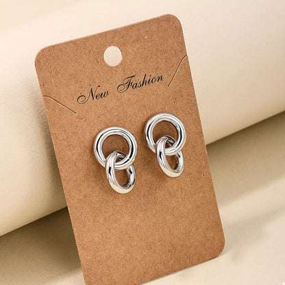 Interlocked Chain Link Stud Earrings