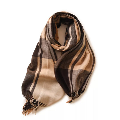 Plaid Fringe Scarf