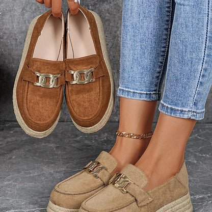 Round Toe Platform Slip-Ons