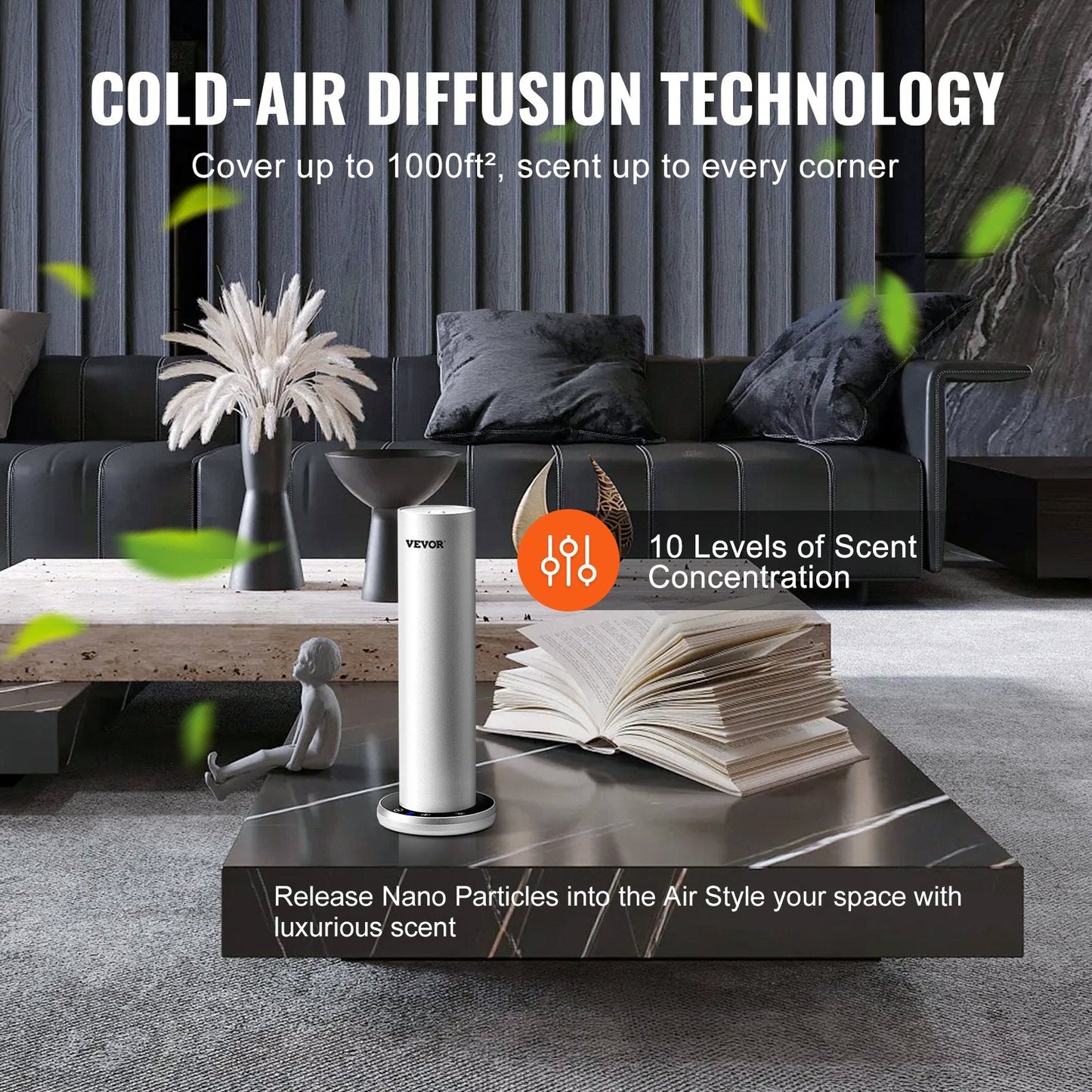 Scent Air Machine For Home, 120ml Bluetooth Smart Cold Air Diffuser, Ft Waterless Essential Oil Scent Air Diffuser, Floor Standing Aromatherapy Machine For Spa, Yoga, Home, Office, Hotel