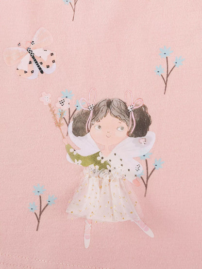 Children's Cartoon Short Sleeve Casual Dress