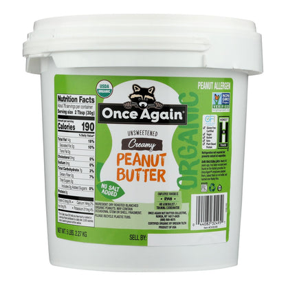 Once Again Creamy No Salt Peanut Butter (5 lbs)