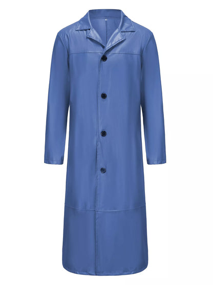 Men's Full Size Button Up Long Sleeve Longline Jacket Plus Size