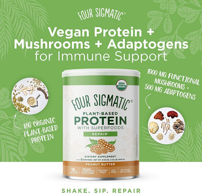 Four Sigmatic - Plant Based Protein - Peanut Butter 21.16 Oz