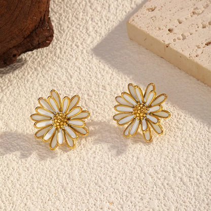 18K Gold-Plated Flower Stud Earrings
