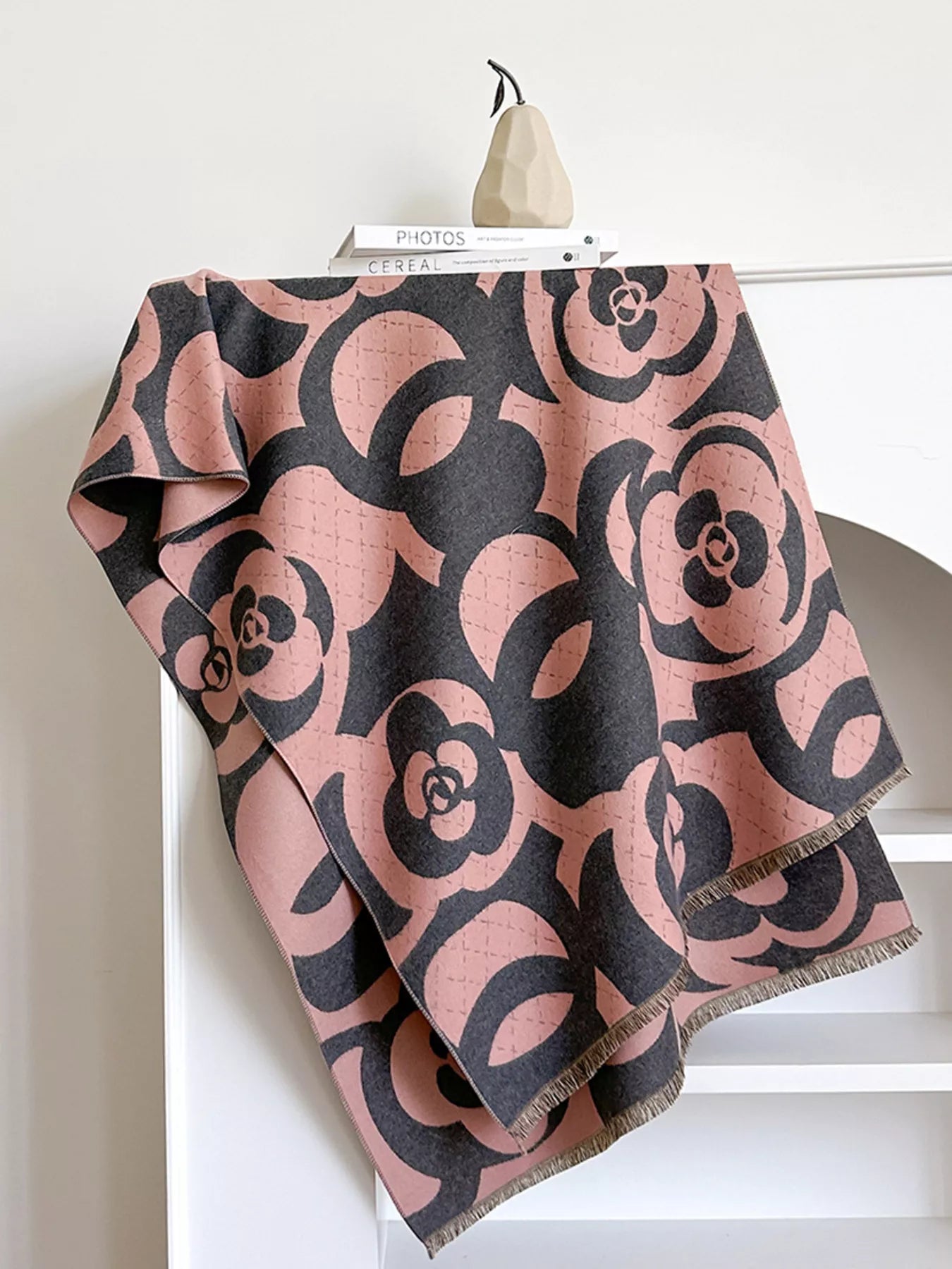 Floral Patterned Warm Scarf