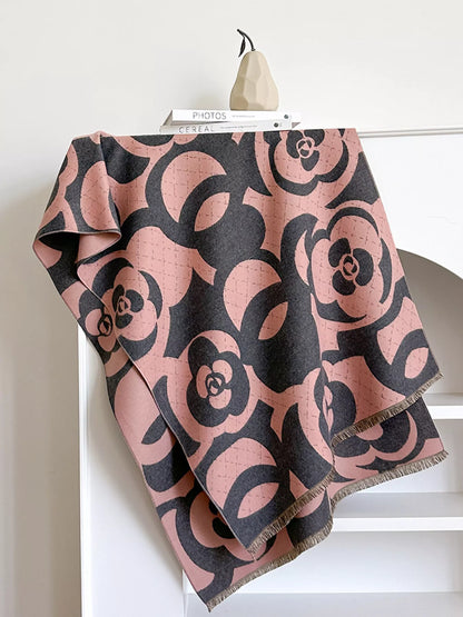Floral Patterned Warm Scarf