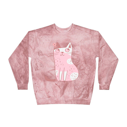 SW-066ML-24 Color Blast Crewneck Cat lover Sweatshirt