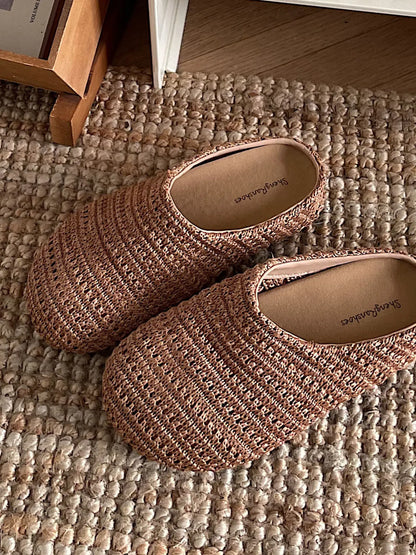 Knitted Round Toe Slip-Ons