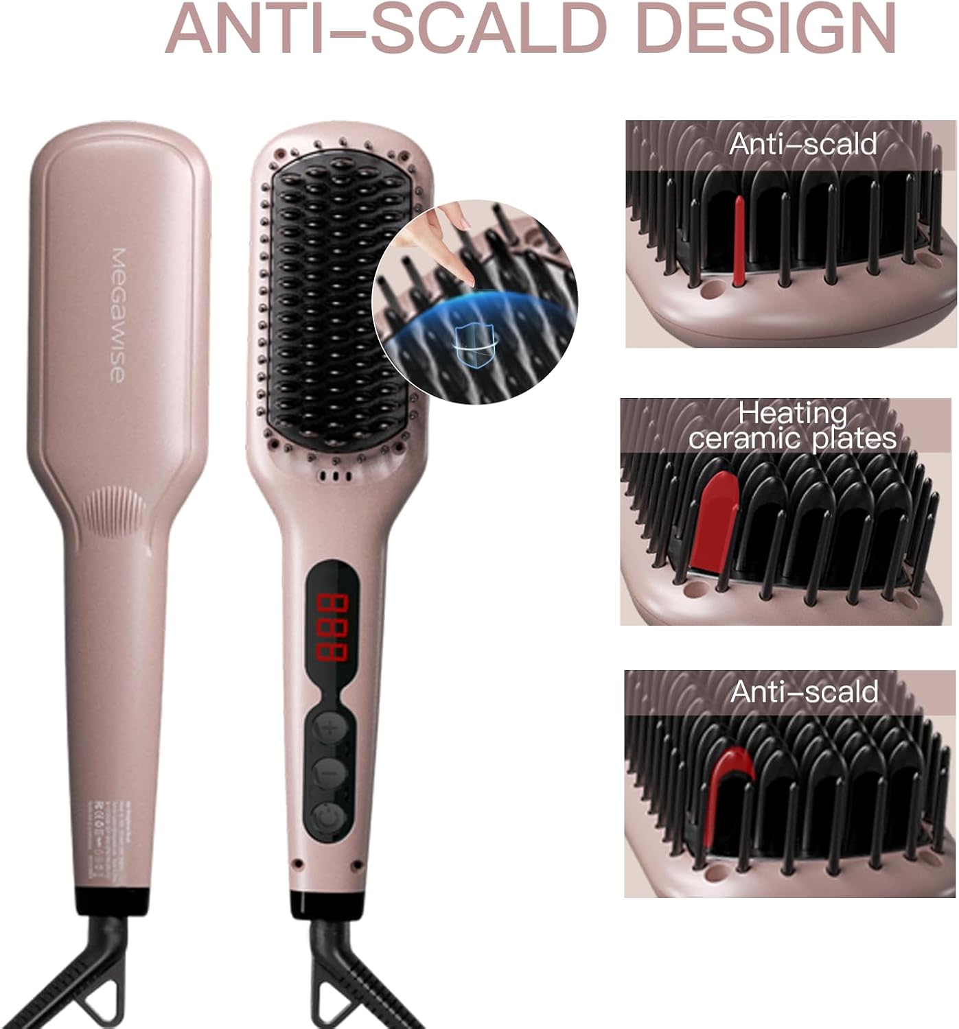MEGAWISE Ionic Hair Straightener Brush
