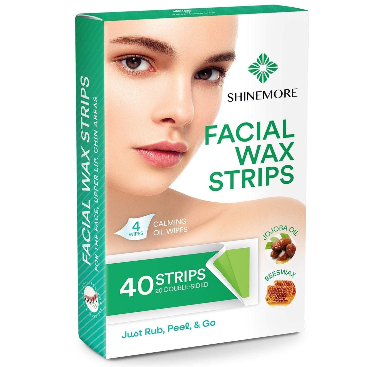 SHINEMORE Facial Wax Strips - 40 strips