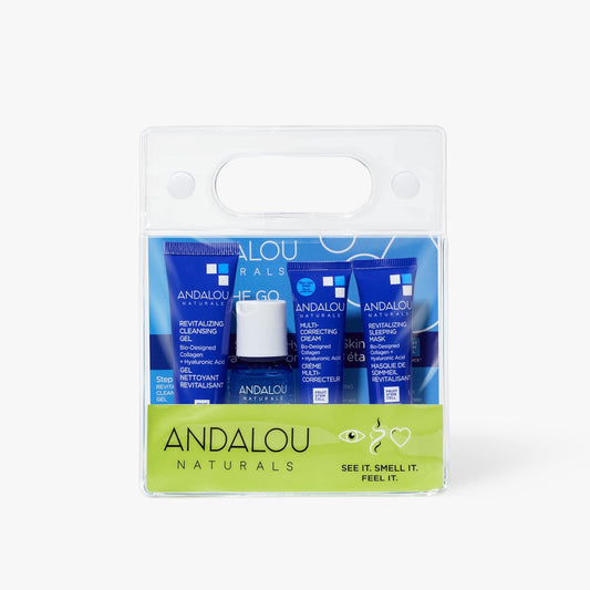 Andalou Naturals To Go Hydration Routine, 4 ct, Gluten-Free Travel Kit