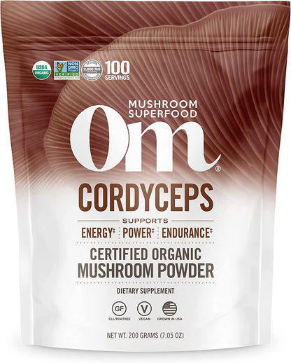 Om Mushroom Sup. Cordyceps Organic Mushroom Powder, 7.05 Oz.