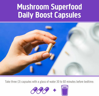 Om Mushroom Superfood Sleep Mushroom Capsules, 90-Count Sleep Support Supplement