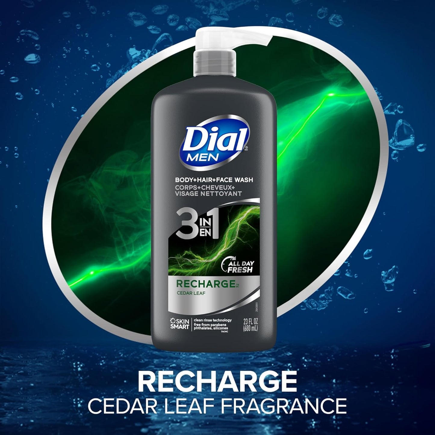 DIAL Recharge 3 In 1 Body + Hair + Face Wash