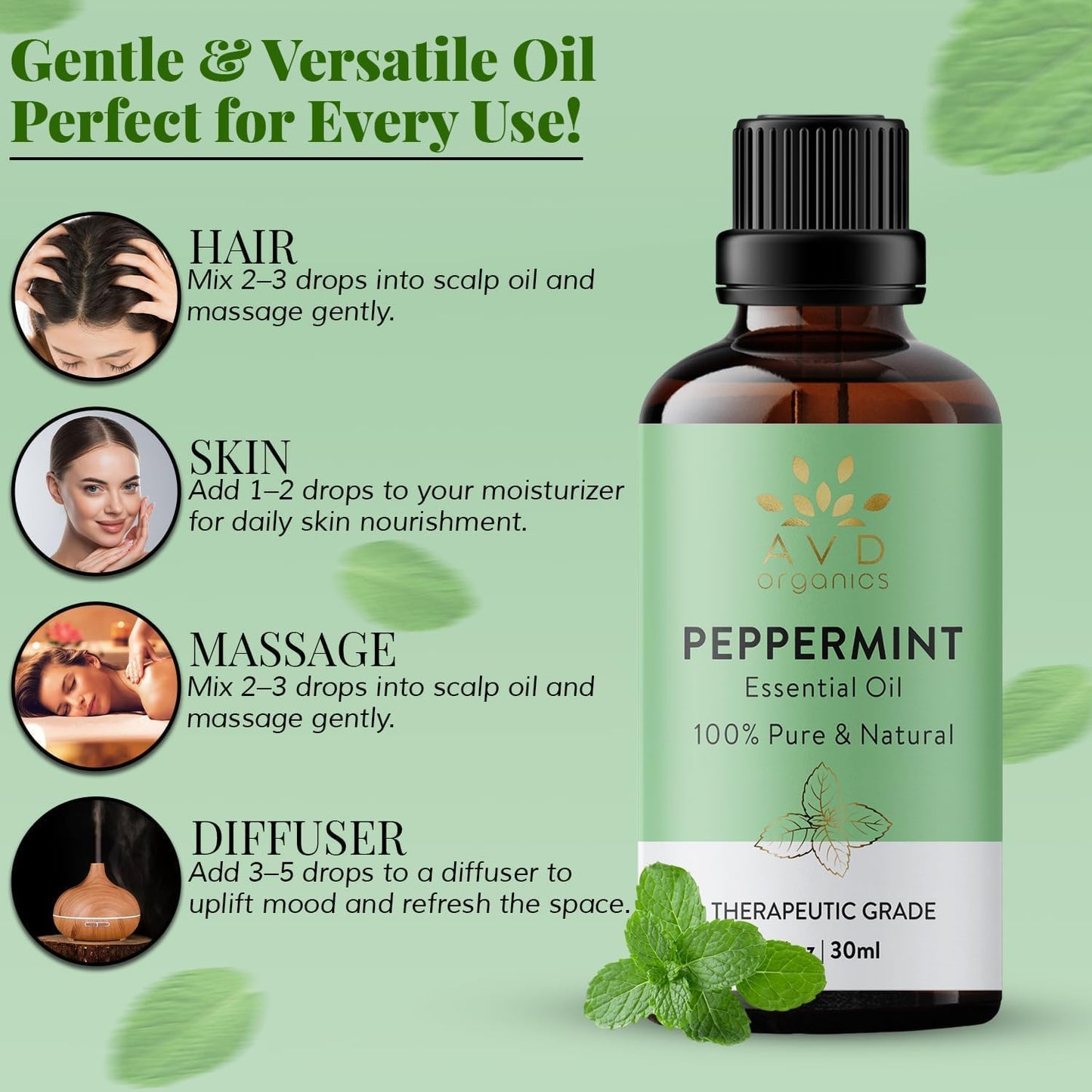 AVD Organics Peppermint Essential Oil