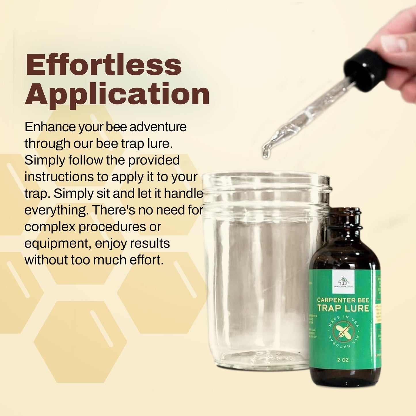 Donaldson Farms Carpenter Bee Natural Attractant Lure, Gentle on Honey Bees 2oz