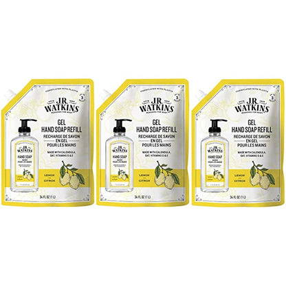 J.R. Watkins Lemon Hand Soap Gel Refill Pack (3 - 34 Fl Oz)