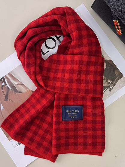 100% Wool Plaid Scarf